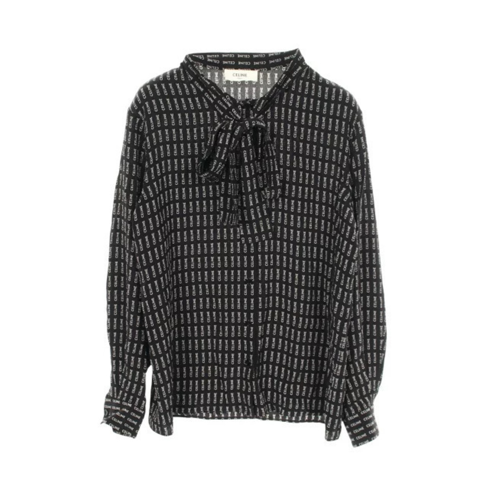 Celine All over Bow Tie Clothing Top Silk Black